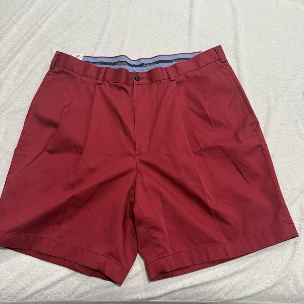 Brooks‎ Brother Shorts Mens 38 Red Pleated Chino Advantage Casual Golf Preppy